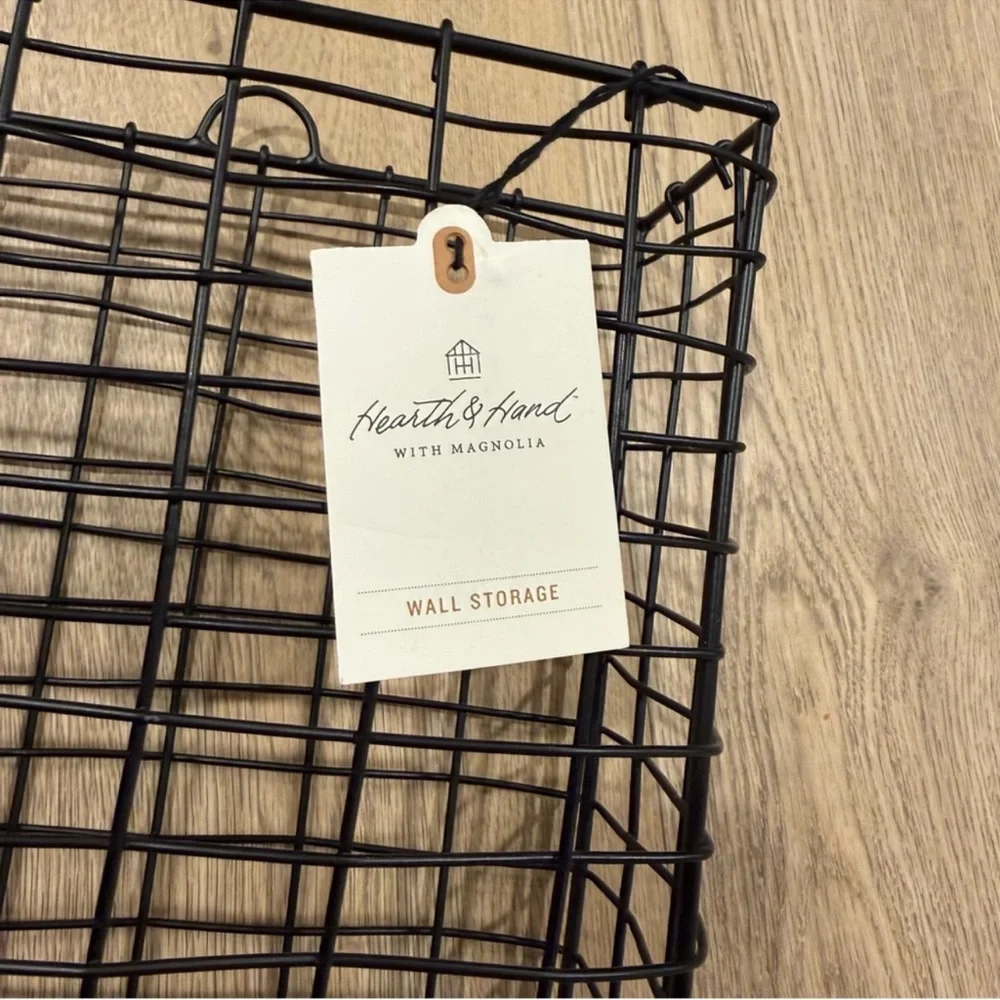 Hearth & Hand with Magnolia - Black Wall Wire Storage Basket NEW WITH TAGS
